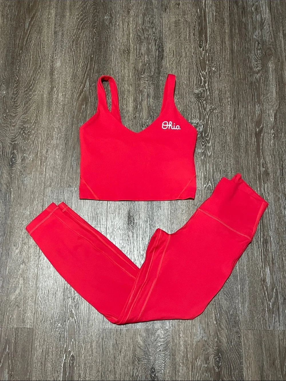 Like New Lululemon Matching Align True Red - Ohio State Set. Size 6